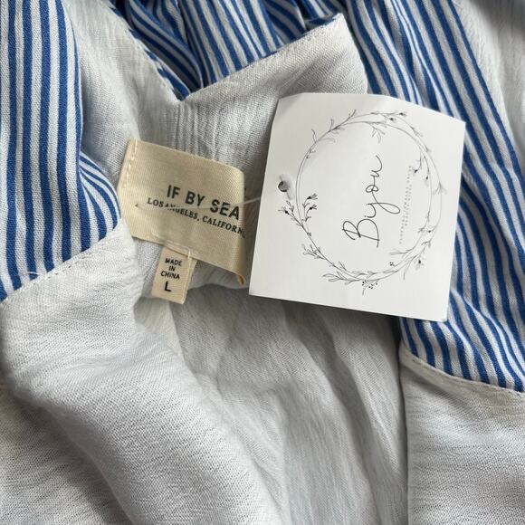 If by Sea Adrift Blue Striped Tie-Back Mini Swing Dress NEW coastal beachy - Picture 9 of 10
